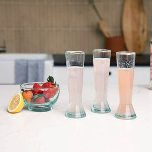 Casablanca Market - Moroccan Hand Blown Champagne Glasses (Set of 6), Clear