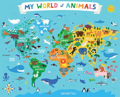 My World of Animals 36 Piece Floor Puzzle - Sourcebooks