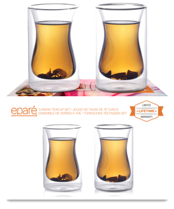 Eparé 6 oz Double-Wall Turkish Tea Cup (Set of 2)