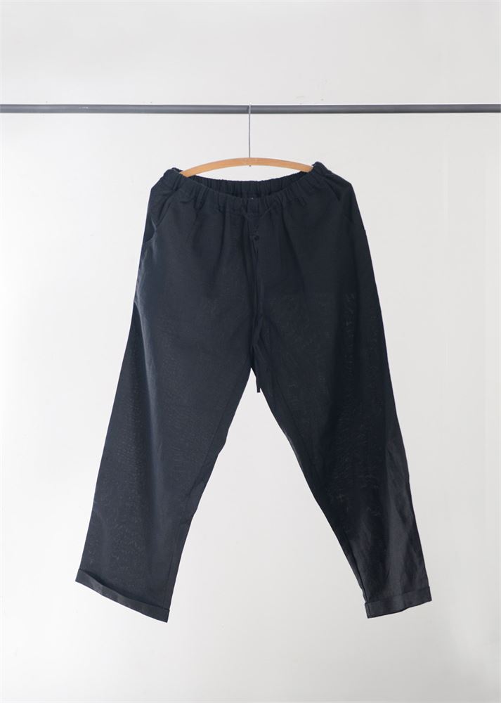Cotton Linen Lani Capri, Black