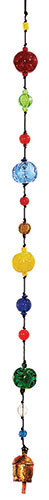 Eclectic Colored Glass Bead Hanging with Bell
