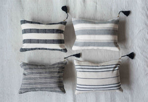Cotton Pouch w/ Stripes & Tassel