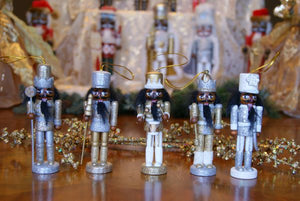 Gold and Silver Nutcracker Ornaments