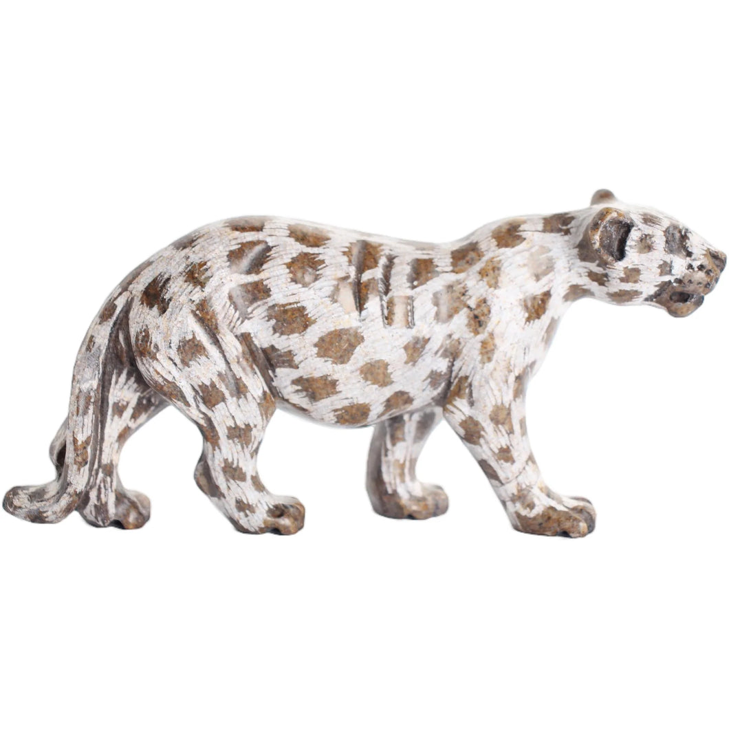 Shona Tribe Serpentine Stone Leopards ~3.9