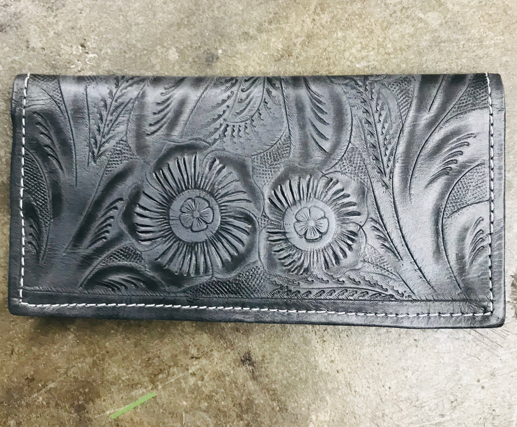 Tooled Checkbook Wallet