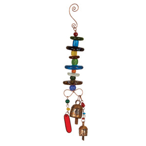 Moksha-Flat Glass Discs/Beads & Bell