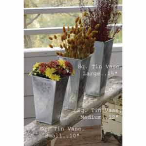 Square Tin Vase
