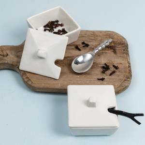 Square bowl with lid (Set of 2)