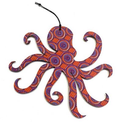 African Fabric Covered Animal Ornaments