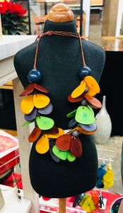 Peruvian Multicolored Tagua Nut Necklace
