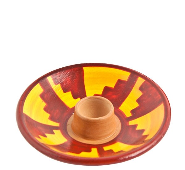 Peruvian Inca Ceramic Dish Burner - 4"D
