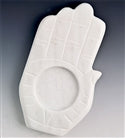 White Marble Hand of Fatima Burner for T-Lite & Cones - 4"x3"x1"