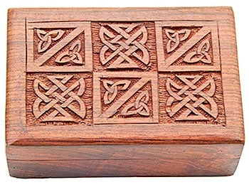Celtic Triquetra Carved Wooden Box - 4