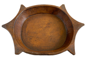 Vintage Wood Bowl with Handles