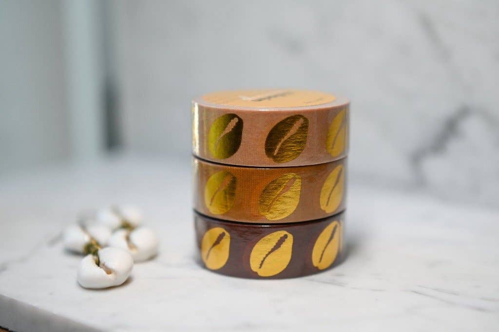 Cowrie Shell Washi Tape - Gold Foil Brown Sugar Collection