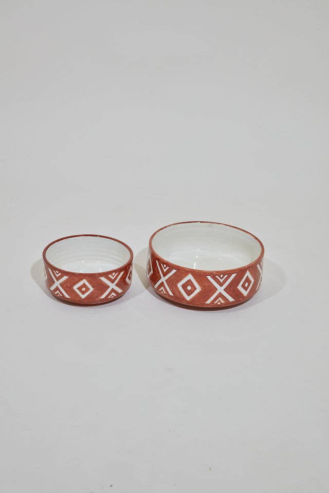 Moroccan Ceramic - Hand-painted Salad Bowls - Set of 2 - Voyage