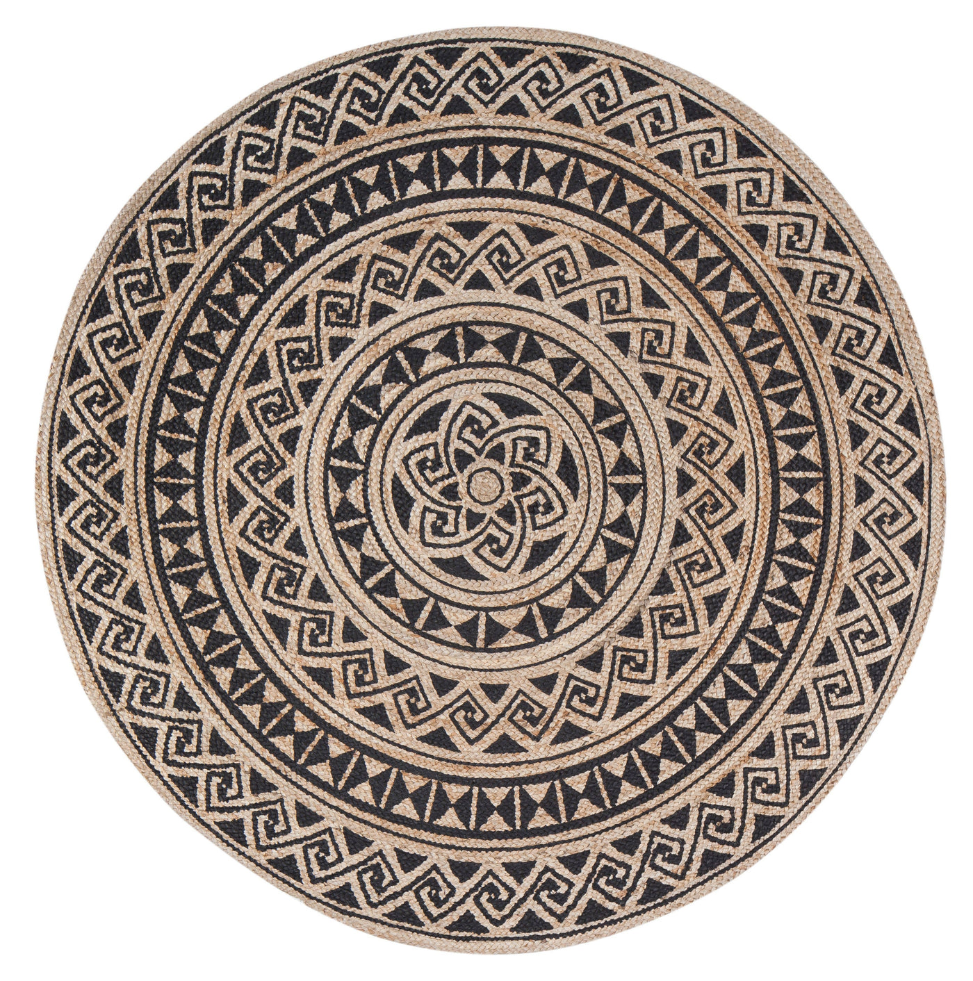 Anji Mountain - Shanti Black & Tan Jute Rug