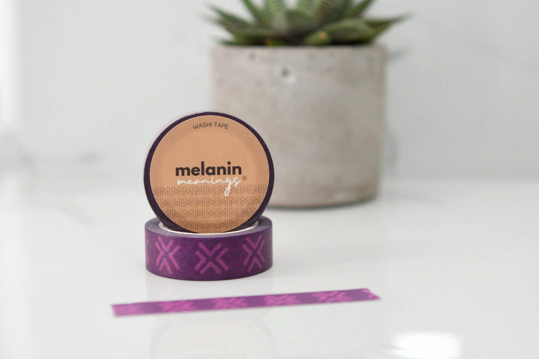 Pink and Purple African Textile Inspired Washi Tape - Melanin Meanings