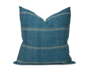 Heddle & Lamm - Priya - 24" Blue Indian Wool Pillow