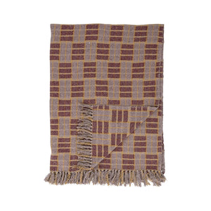 Woven Recycled Cotton Blend Throw with Fringe