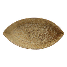 Stoneware Plate Reactive Glaze Brown & Crean