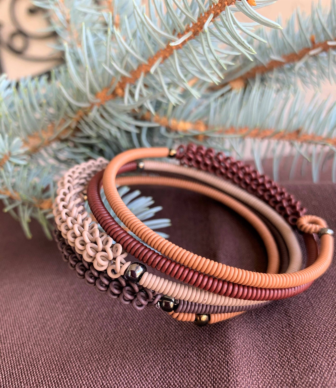 Bridge for Africa - Spiral Bracelet -Burnt Clay
