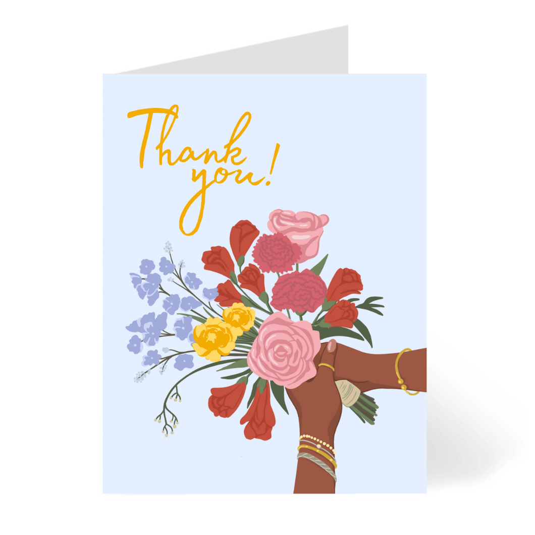 Thank You Bouquet - Black Woman Hands Thank You Card