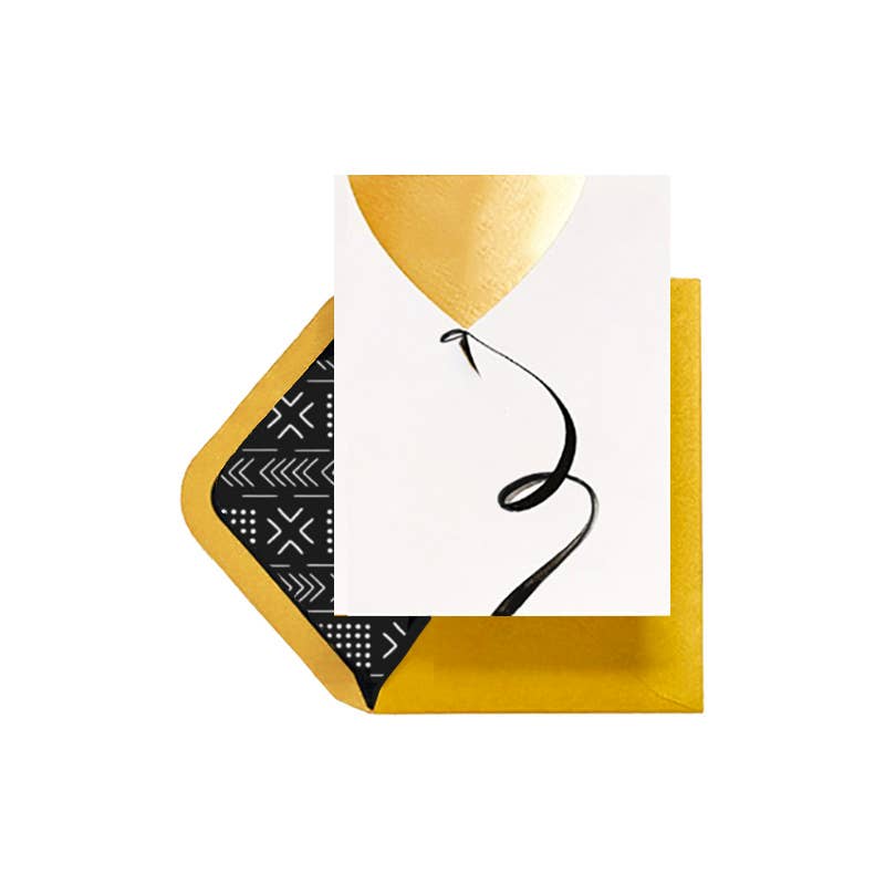 Gold Balloon Greeting Card