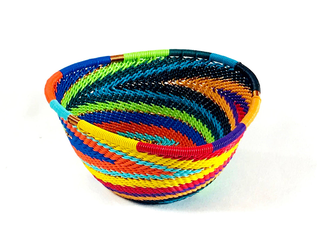 Bridge for Africa - Telephone Wire Triangular Bowl  - African Spirit