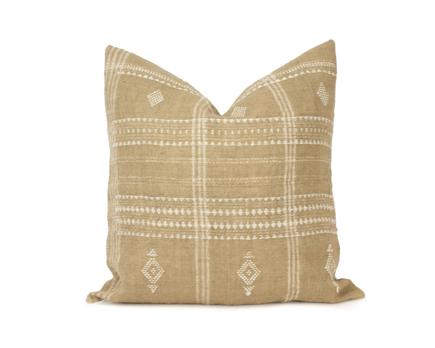 Heddle & Lamm - Aditi - 20" Beige Indian Wool Pillow