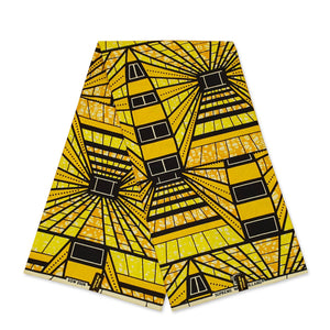 AfricanFabs - 6 Yards - Super wax - African Super Wax print fabric - Yellow maze