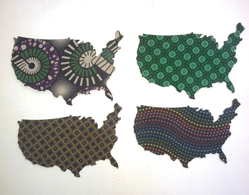 African Fabric Covered Animal Ornaments