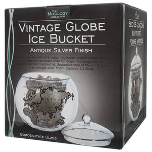 Mixology Vintage Globe Ice Bucket Silver- Original Products US/CAN