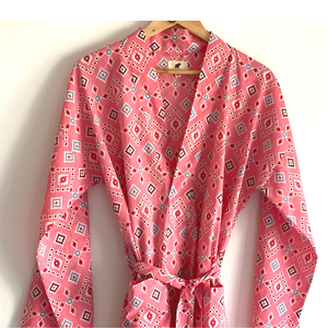 The Indian Bazaar - House Coat Womens - Swim Cover up Kimono + Bag
