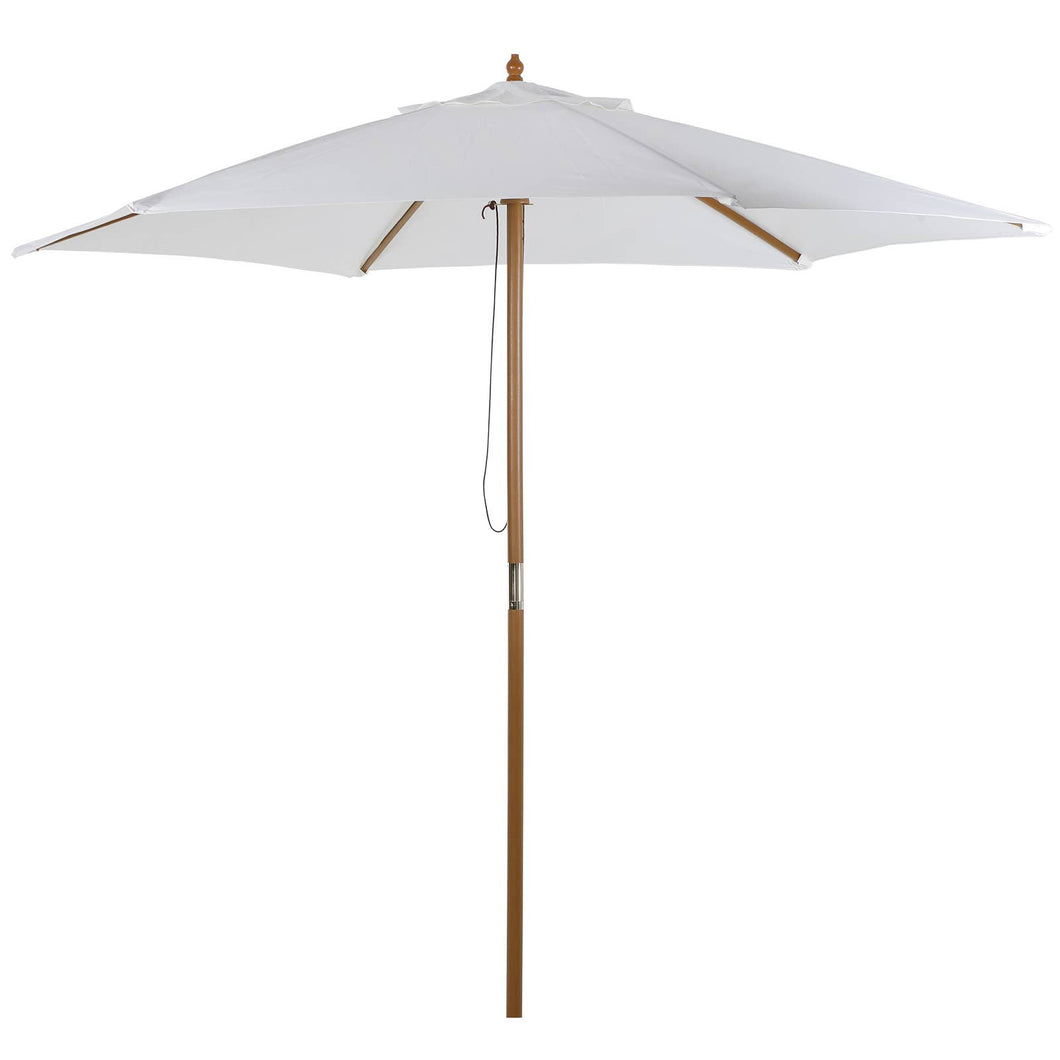Casacolmar - CasaColmar Parasol, Garden Parasol, 3-Stage, Sun Protection, Bamboo 180/㎡ Polyester, White, Ø2.5 X 2.3 M