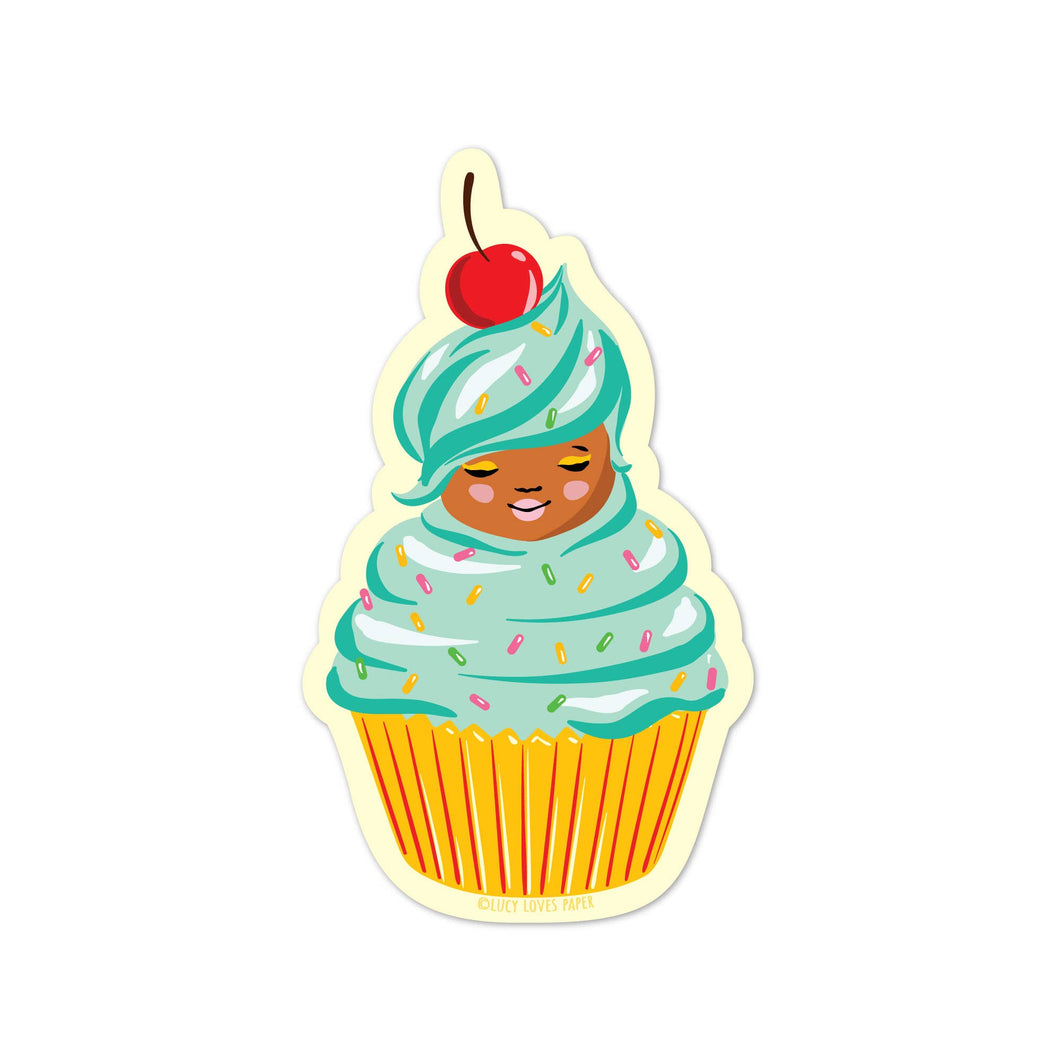 Cupcake Girl Sticker