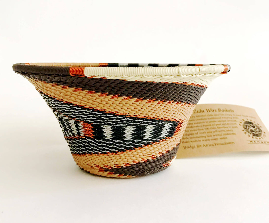 Bridge for Africa - Small Cone Bowl - Mocha