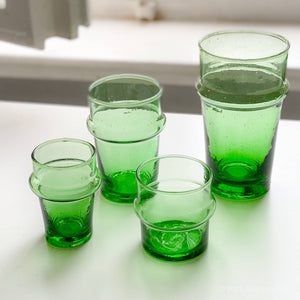 Dear Morocco - Moroccan Recycled glass BELDI  Green  set of 6