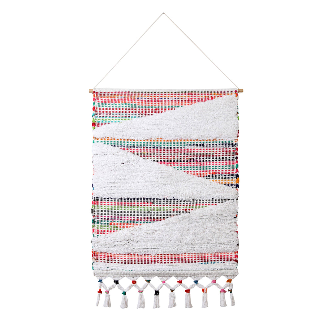 LR Home - Boho Chindi Cloudy Day Woven Wall Hanging