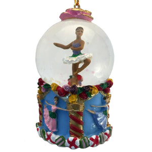 Nutcracker Ballet Gifts - Mini African American Flower Dancer Snow Globe Ornament