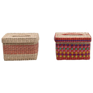 Hand-Woven Seagrass Storage Box w/ Lid