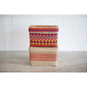 Hand-Woven Seagrass Storage Box w/ Lid