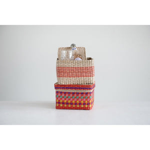 Hand-Woven Seagrass Storage Box w/ Lid