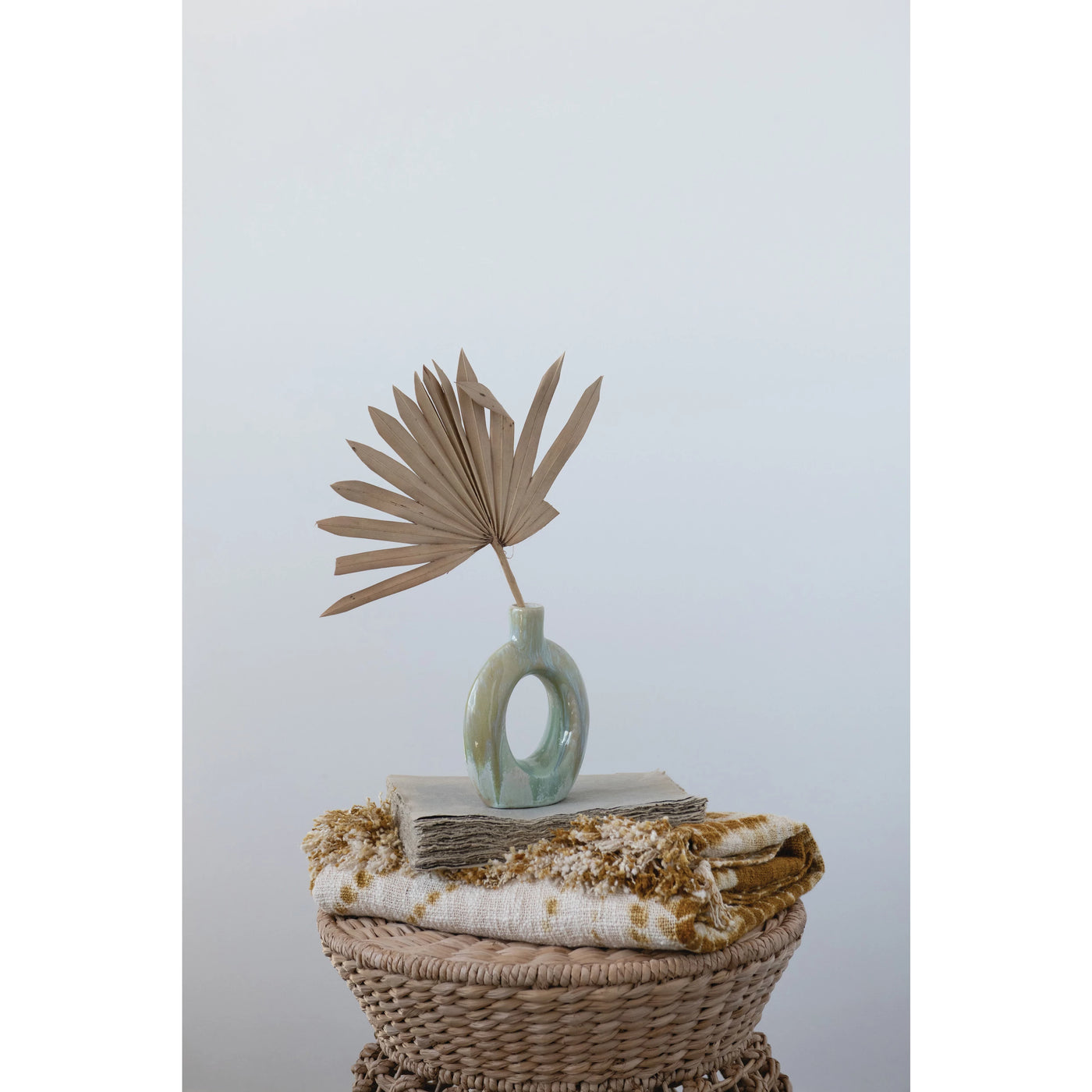 Stoneware Cut Out Vase with Glaze, 2 Styles