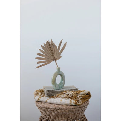 Stoneware Cut Out Vase with Glaze, 2 Styles