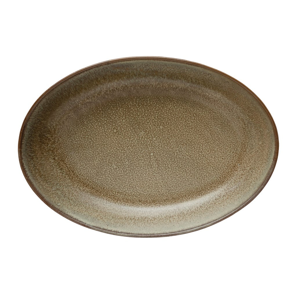 Stoneware Serving Bowl, Reactive Glaze, Brown - Creative Co-Op