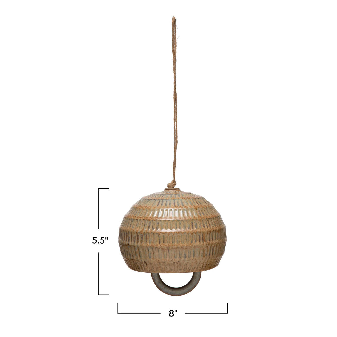 Large Debossed Stoneware Bell