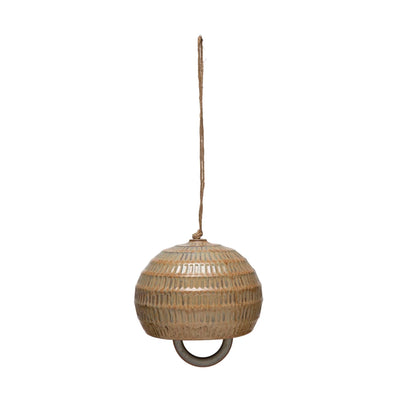 Large Debossed Stoneware Bell