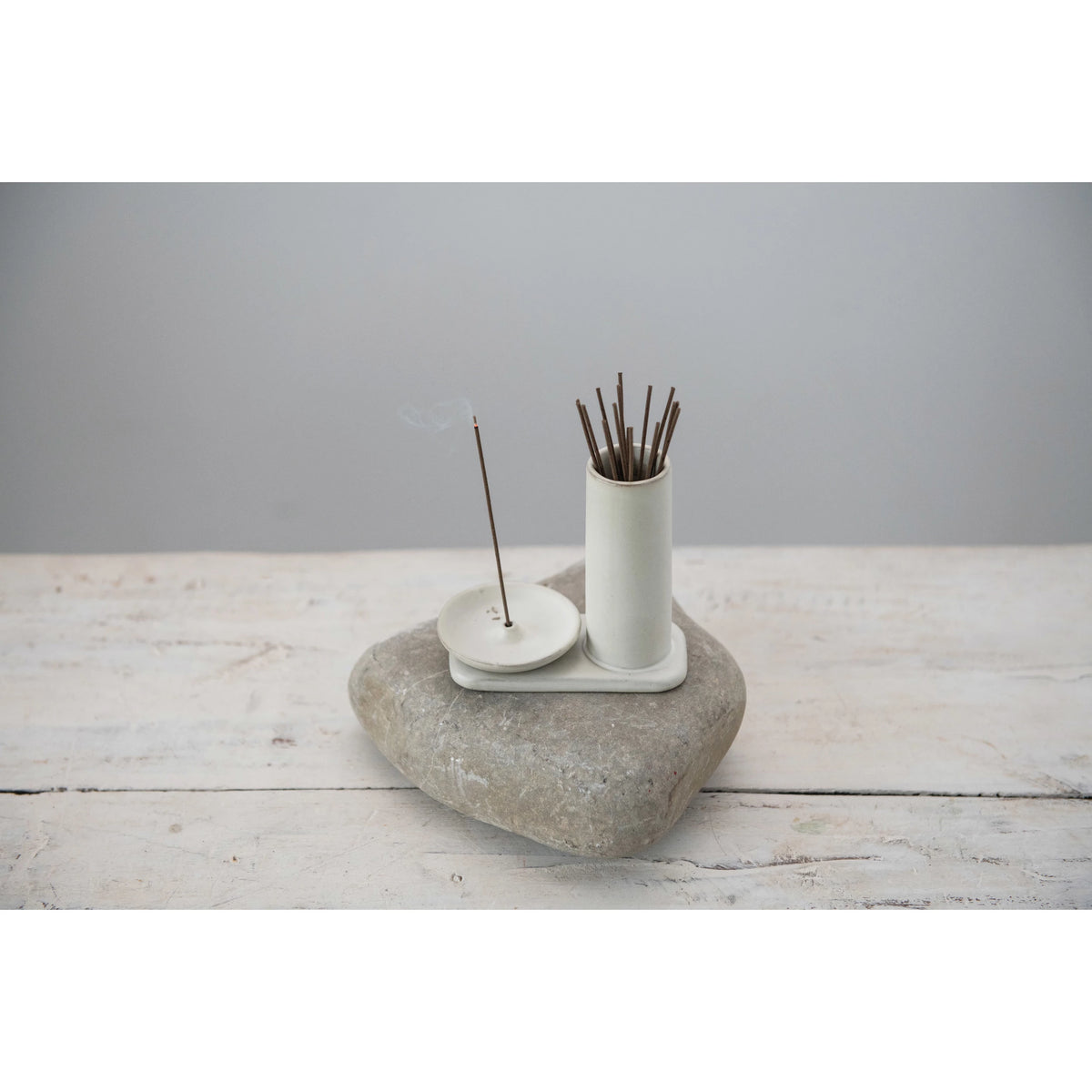 Stoneware Incense Dish/Holder, Reactive Glaze Cultural Interiors
