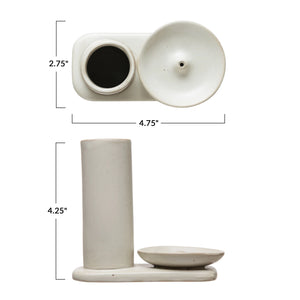 Stoneware Incense Dish/Holder, Reactive Glaze